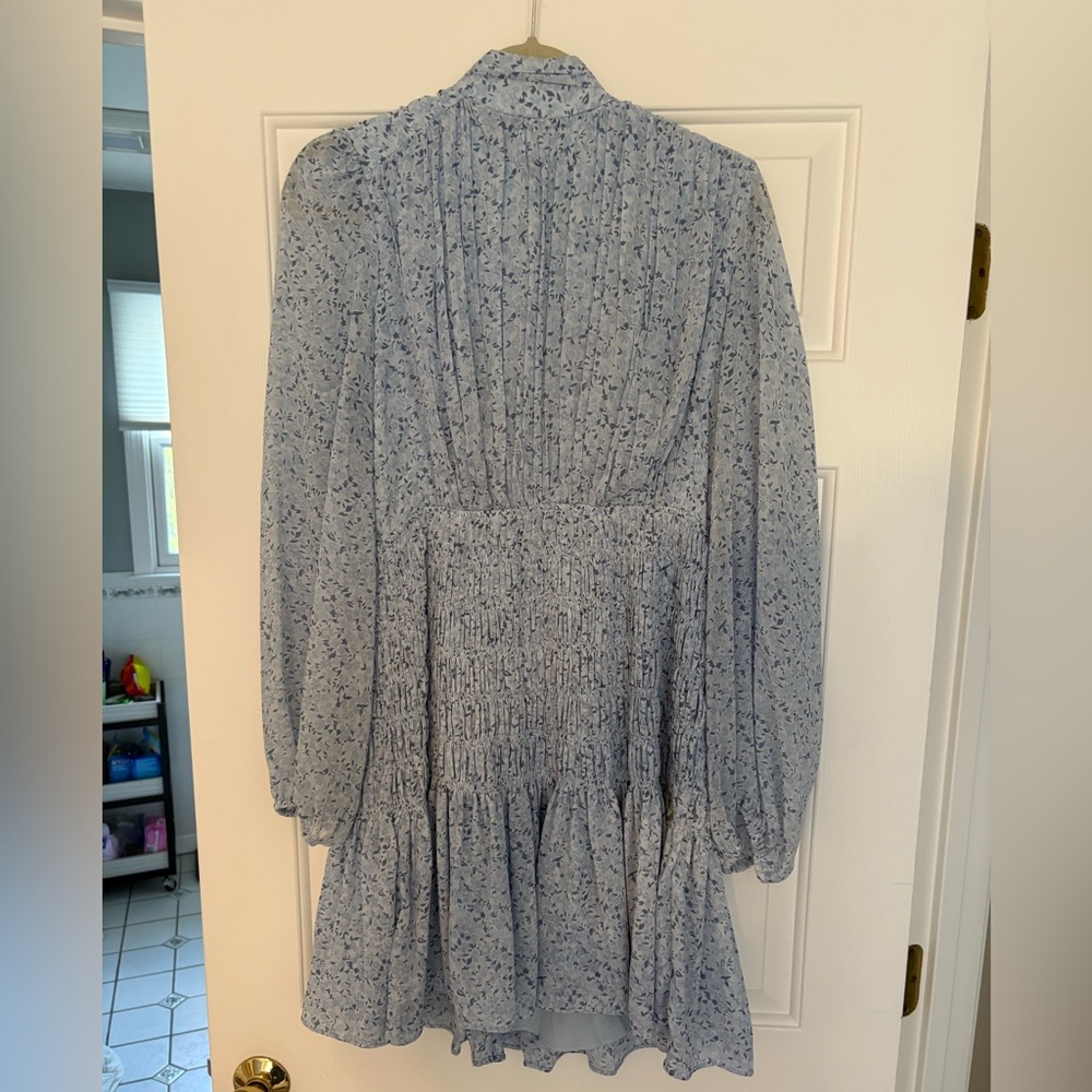 House of Harlow 1960 Light Blue Floral Blouse